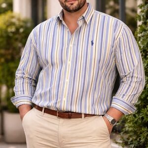 Polo Ralph Lauren Striped Shirt in Blue and Cream